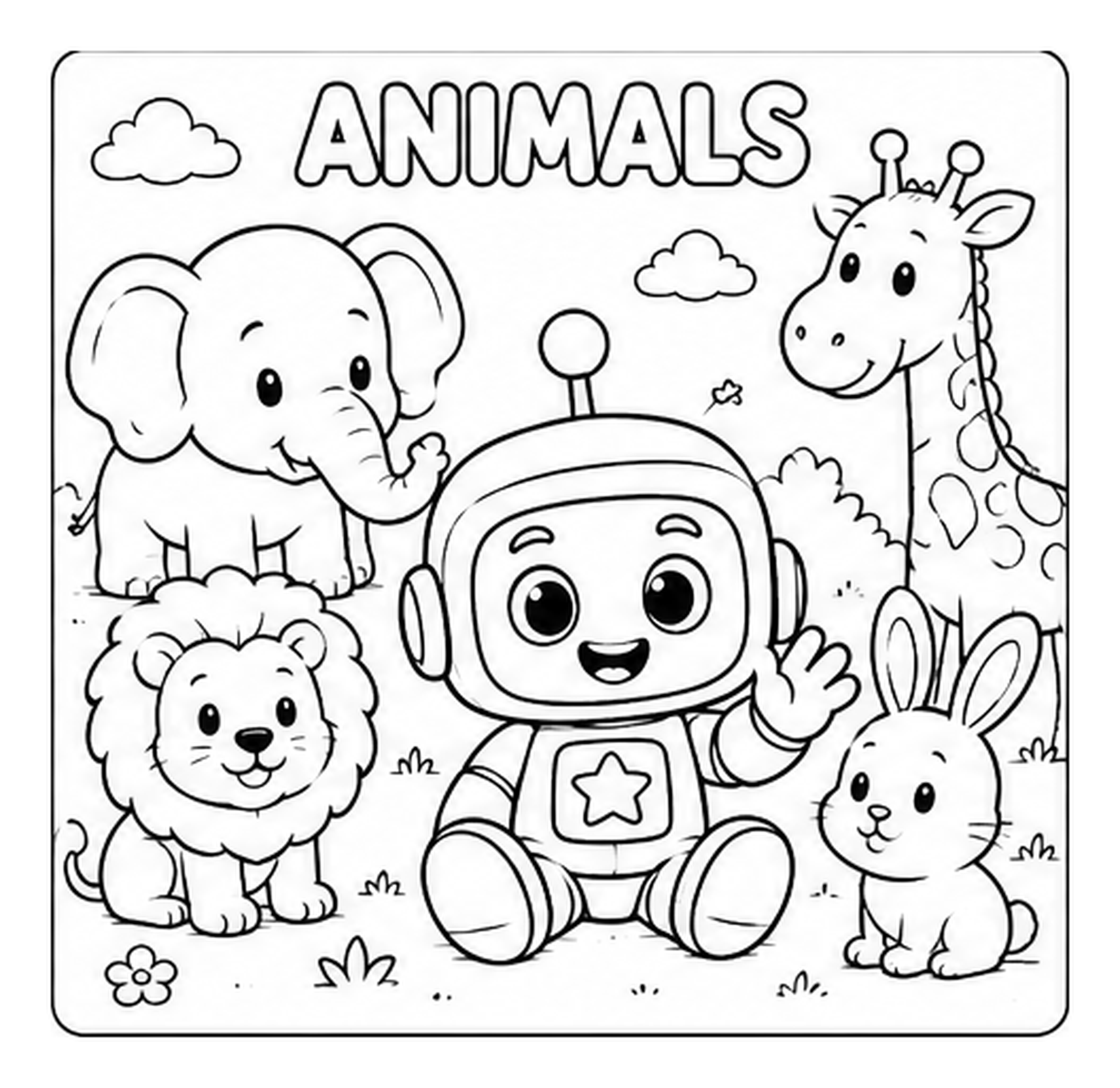 Animal Friends Kairon coloring page