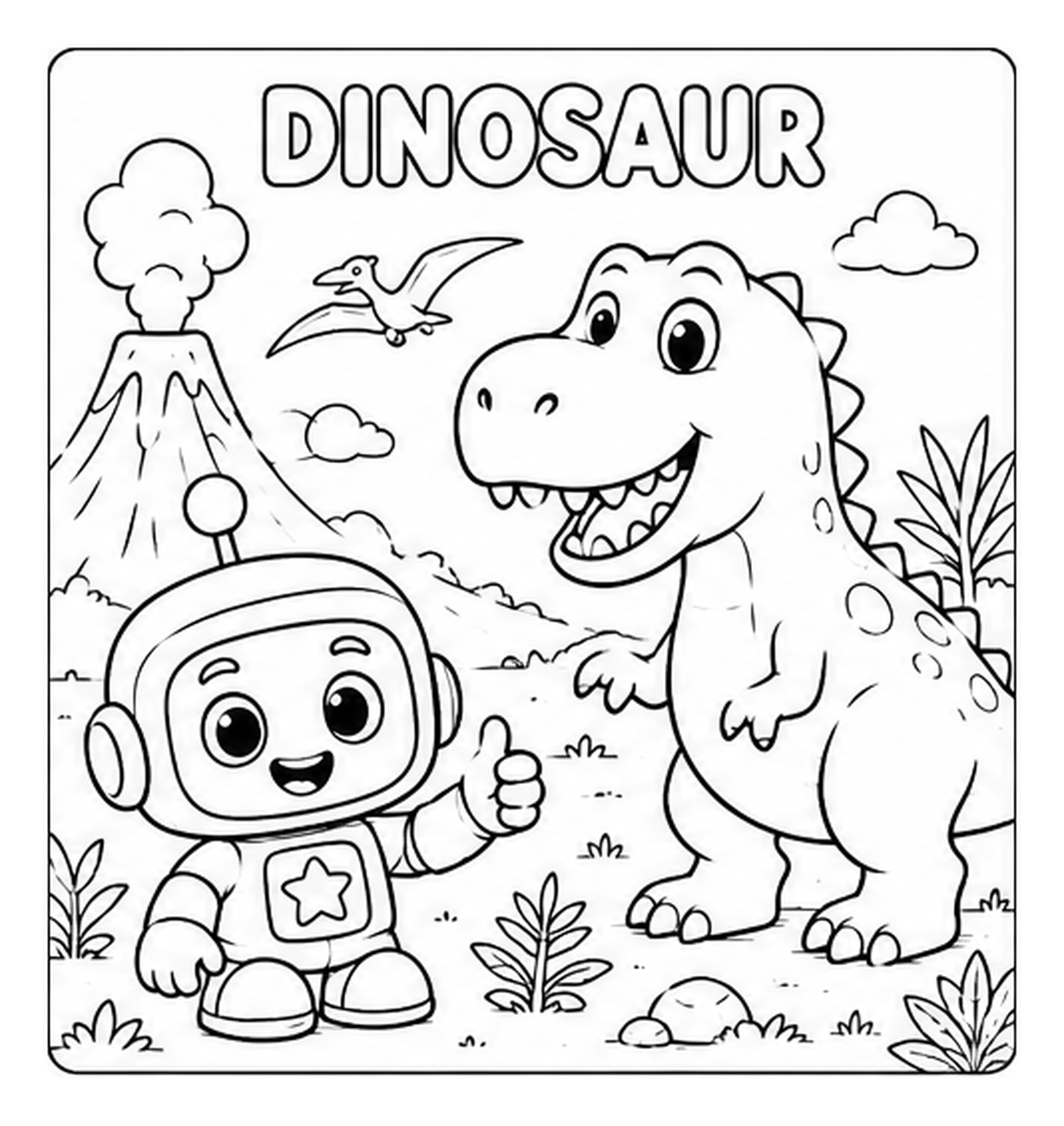 Dinosaur Friend Kairon coloring page