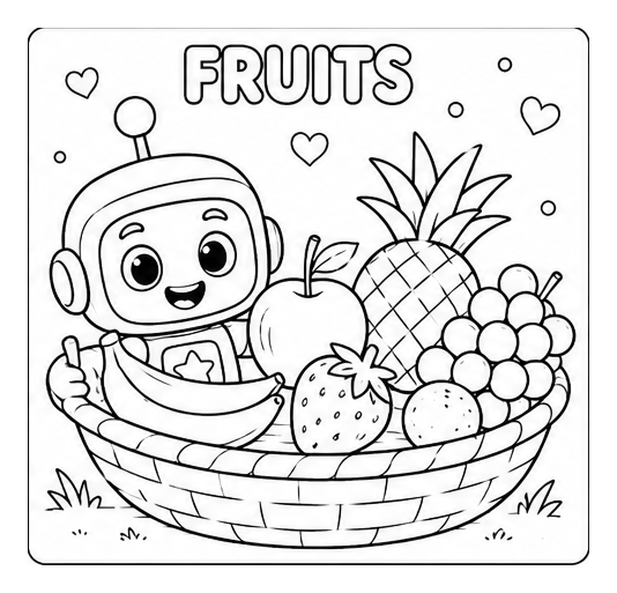 Funny Fruits Kairon coloring page