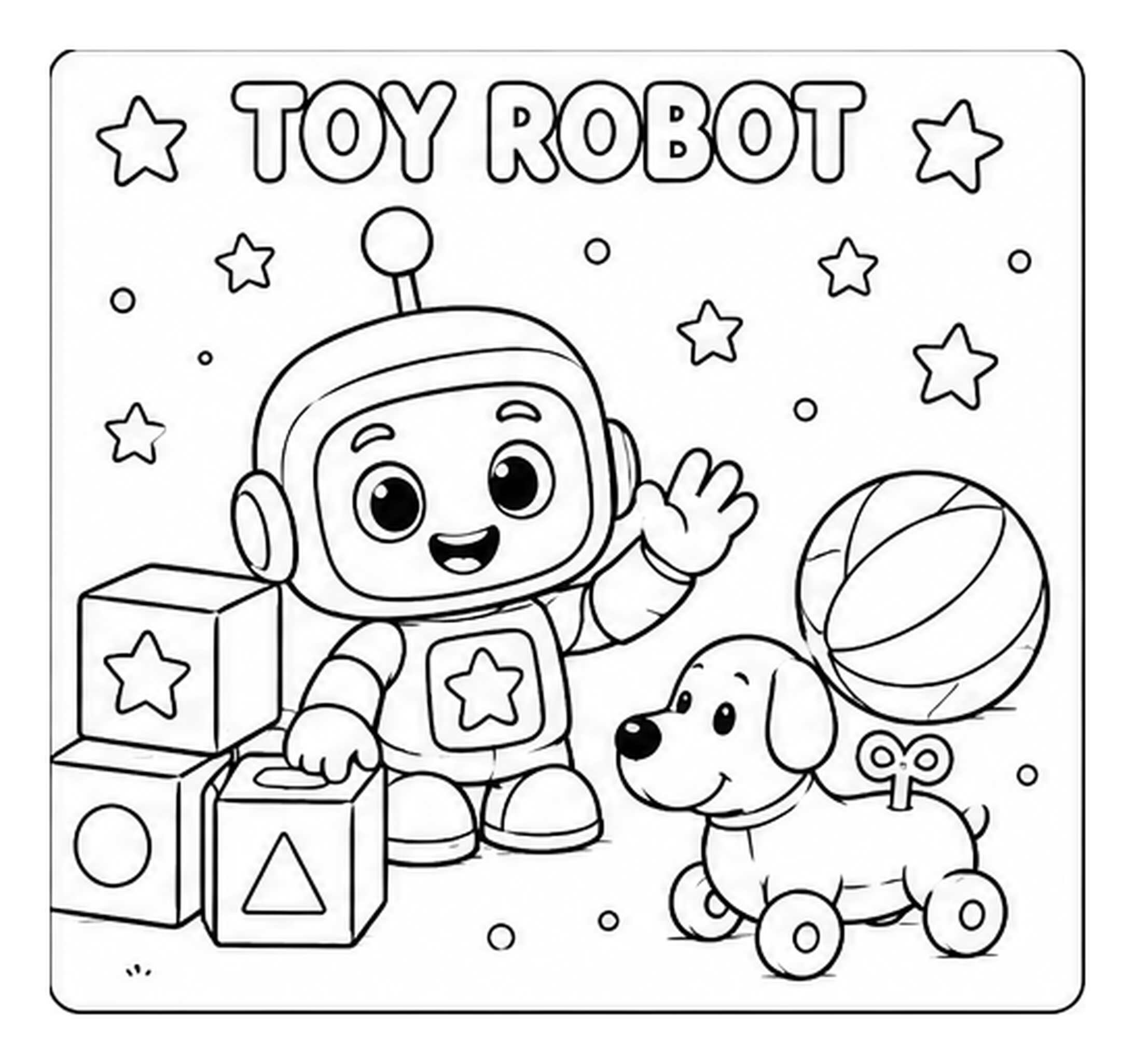 Toy Robot Kairon coloring page