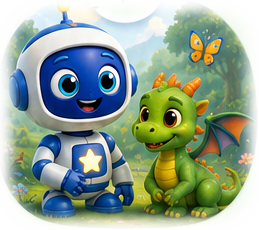 Kairon meeting a friendly green dragon in the forest